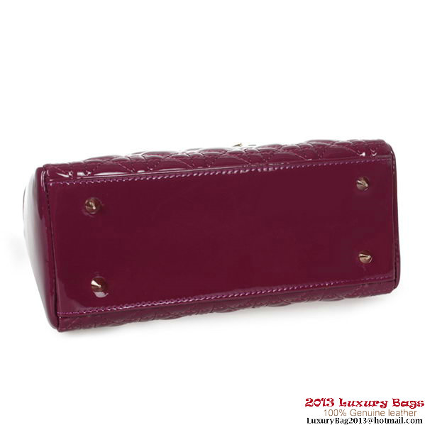 Lady Dior Bag mini Bag Patent Leather D9601 Purple Lady Dior Bag mini Bag Patent Leather D9601 Purple
