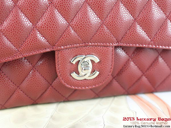 Chanel 2.55 Classic Flap Bag Bordeaux Original Cannage Patterns Leather Silver Chanel 2.55 Classic Flap Bag Bordeaux Original Cannage Patterns Leather Silver