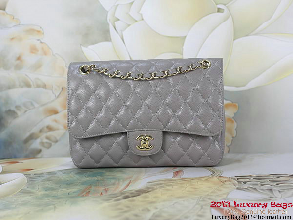 Chanel 2.55 Classic Flap Bag Gray Original Cannage Patterns Leather Gold Chanel 2.55 Classic Flap Bag Gray Original Cannage Patterns Leather Gold
