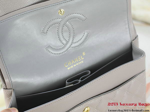 Chanel 2.55 Classic Flap Bag Gray Original Cannage Patterns Leather Gold Chanel 2.55 Classic Flap Bag Gray Original Cannage Patterns Leather Gold