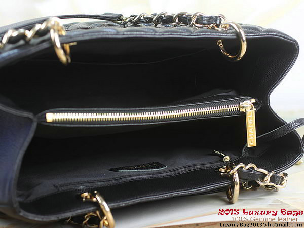 Chanel A50995 Black Original Cannage Leather Shoulder Bag Gold Chanel A50995 Black Original Cannage Leather Shoulder Bag Gold