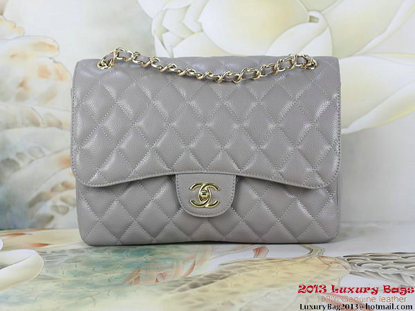 Chanel Classic Flap Bag Gray Original Cannage Patterns Leather Gold Chanel Classic Flap Bag Gray Original Cannage Patterns Leather Gold