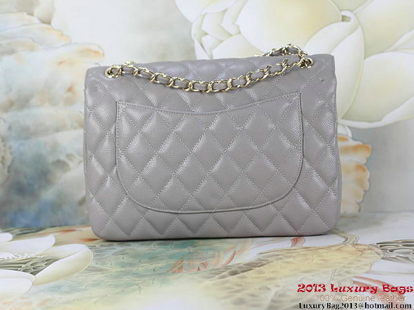 Chanel Classic Flap Bag Gray Original Cannage Patterns Leather Gold Chanel Classic Flap Bag Gray Original Cannage Patterns Leather Gold