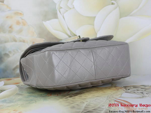 Chanel Classic Flap Bag Gray Original Cannage Patterns Leather Gold Chanel Classic Flap Bag Gray Original Cannage Patterns Leather Gold