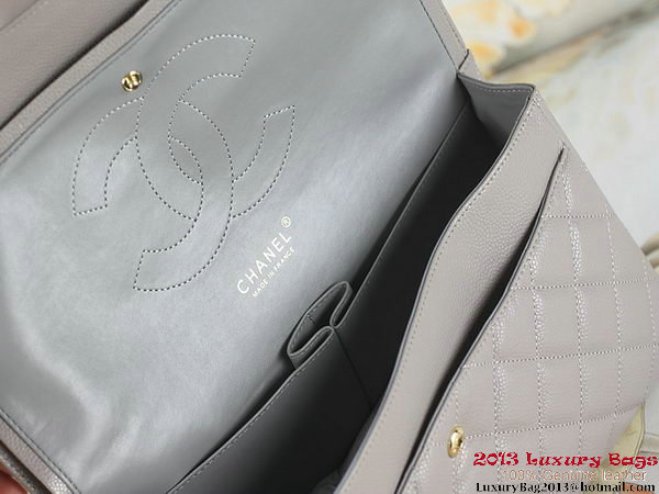 Chanel Classic Flap Bag Gray Original Cannage Patterns Leather Gold Chanel Classic Flap Bag Gray Original Cannage Patterns Leather Gold