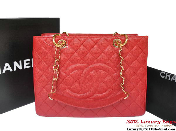 Chanel Classic Coco Bag GST Caviar Leather A36092 Red Gold