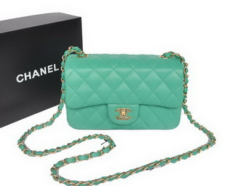 Chanel Classic Flap Bags Green Original Sheepskin Leather A1116 Gold Chanel Classic Flap Bags Green Original Sheepskin Leather A1116 Gold
