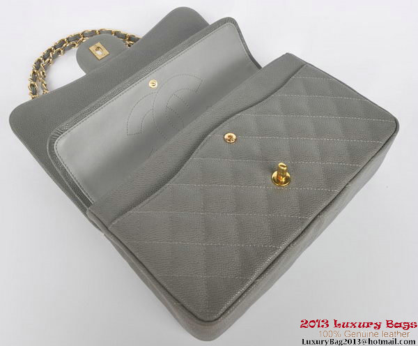 Chanel Jumbo Quilted Classic Cannage Patterns Flap Bag A58600 Grey Gold Chanel Jumbo Quilted Classic Cannage Patterns Flap Bag A58600 Grey Gold
