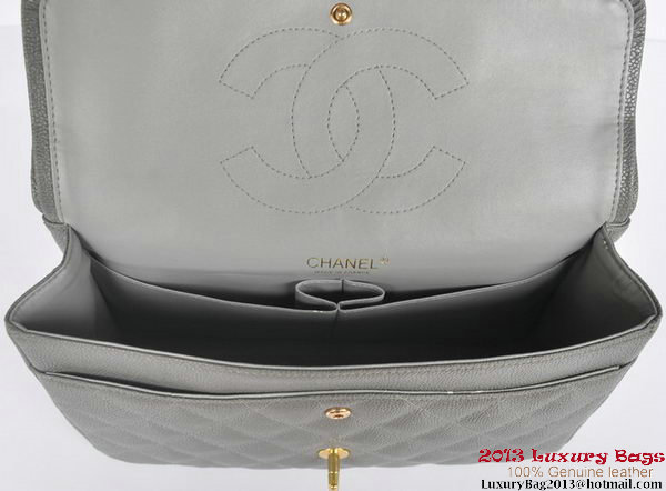 Chanel Jumbo Quilted Classic Cannage Patterns Flap Bag A58600 Grey Gold Chanel Jumbo Quilted Classic Cannage Patterns Flap Bag A58600 Grey Gold
