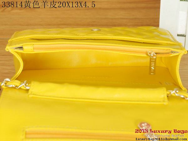 Chanel A33814 Sheepskin Leather mini Flap Bag Yellow Chanel A33814 Sheepskin Leather mini Flap Bag Yellow