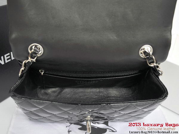 Chanel Classic Flap Bags Black Original Patent Leather A1116 Silver Chanel Classic Flap Bags Black Original Patent Leather A1116 Silver