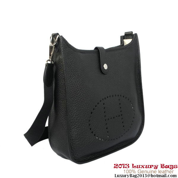 Hermes Evelyn Bag Original Calf Leather H1608 Black Hermes Evelyn Bag Original Calf Leather H1608 Black