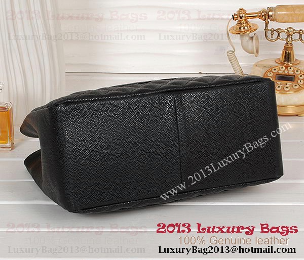 Chanel Classic CC Shopping Bag Black Cannage Patterns A35899 Silver Chanel Classic CC Shopping Bag Black Cannage Patterns A35899 Silver