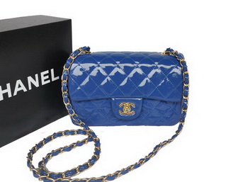 Chanel Classic Flap Bags Blue Original Patent Leather A1116 Gold Chanel Classic Flap Bags Blue Original Patent Leather A1116 Gold
