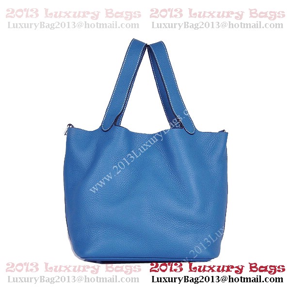 Hermes Picotin Lock MM Bag in Clemence Leather 8616 Blue