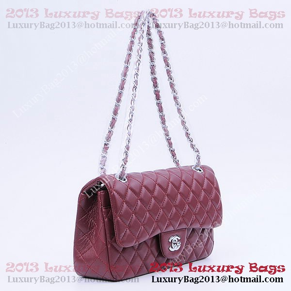 Chanel 2.55 Series Classic Flap Bag 1112 Burgundy Sheepskin Silver Chanel 2.55 Series Classic Flap Bag 1112 Burgundy Sheepskin Silver