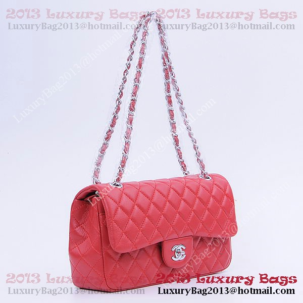 Chanel 2.55 Series Classic Flap Bag 1112 Red Sheepskin Silver Chanel 2.55 Series Classic Flap Bag 1112 Red Sheepskin Silver