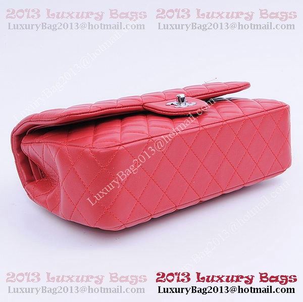 Chanel 2.55 Series Classic Flap Bag 1112 Red Sheepskin Silver Chanel 2.55 Series Classic Flap Bag 1112 Red Sheepskin Silver