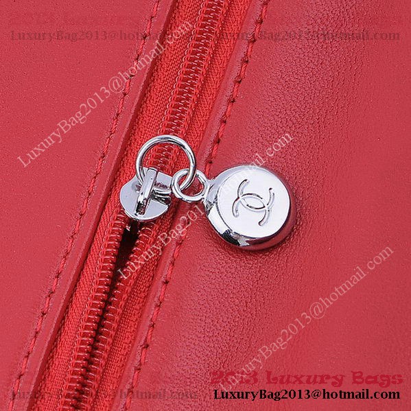 Chanel 2.55 Series Classic Flap Bag 1112 Red Sheepskin Silver Chanel 2.55 Series Classic Flap Bag 1112 Red Sheepskin Silver