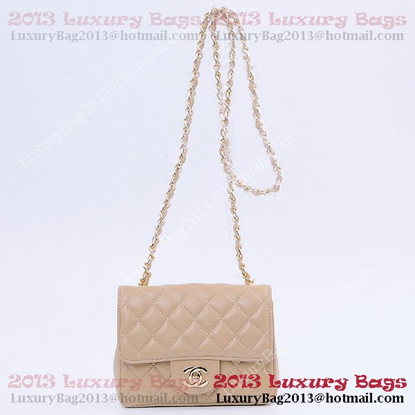 Chanel mini Classic Flap Bag Apricot Sheekskin 1115 Gold Chanel mini Classic Flap Bag Apricot Sheekskin 1115 Gold