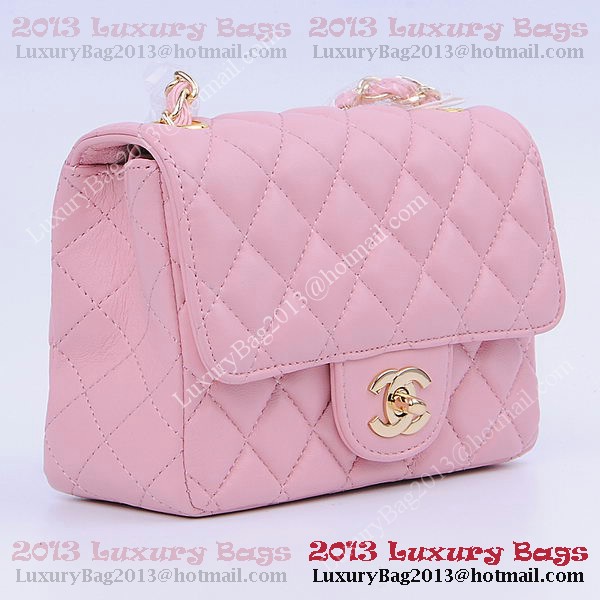 Chanel mini Classic Flap Bag Pink Sheekskin 1115 Gold Chanel mini Classic Flap Bag Pink Sheekskin 1115 Gold