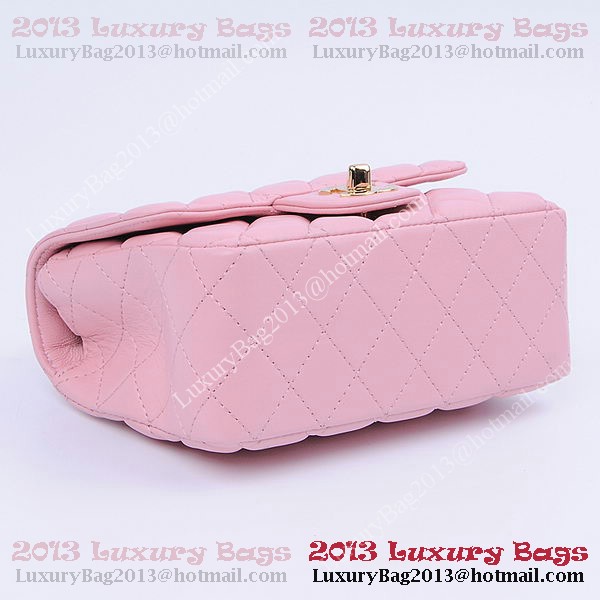 Chanel mini Classic Flap Bag Pink Sheekskin 1115 Gold Chanel mini Classic Flap Bag Pink Sheekskin 1115 Gold