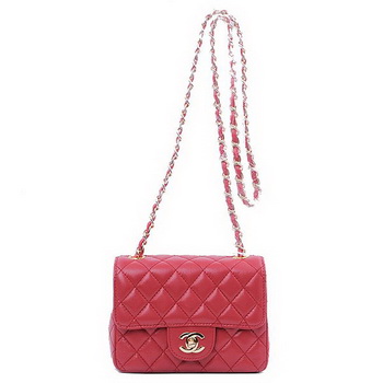 Chanel mini Classic Flap Bag Red Sheekskin 1115 Gold Chanel mini Classic Flap Bag Red Sheekskin 1115 Gold