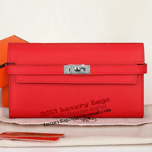 Hermes Kelly Original Saffiano Leather Bi-Fold Wallet A708 Red Hermes Kelly Original Saffiano Leather Bi-Fold Wallet A708 Red