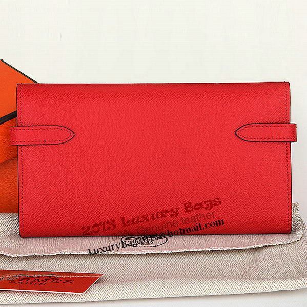 Hermes Kelly Original Saffiano Leather Bi-Fold Wallet A708 Red Hermes Kelly Original Saffiano Leather Bi-Fold Wallet A708 Red