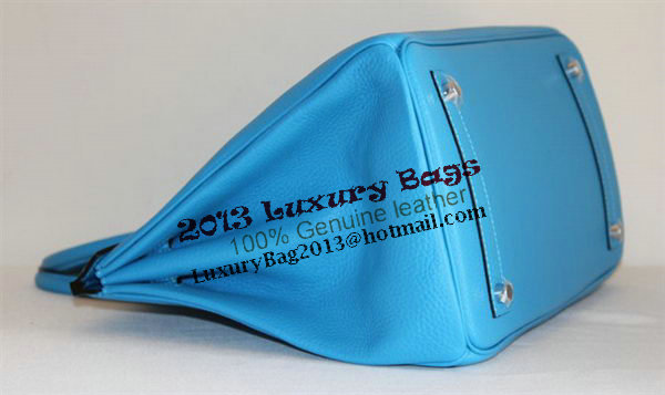 Hermes Birkin 35CM Tote Bag Blue Clemence Leather H6089 Silver Hermes Birkin 35CM Tote Bag Blue Clemence Leather H6089 Silver
