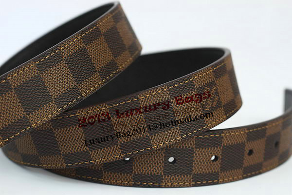 Louis Vuitton Damier Ebene Canvas Belt LV2065 Louis Vuitton Damier Ebene Canvas Belt LV2065