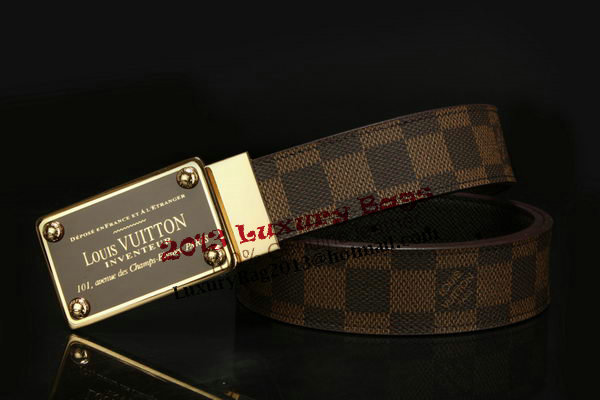 Louis Vuitton Damier Ebene Canvas Belt LV2066 Louis Vuitton Damier Ebene Canvas Belt LV2066