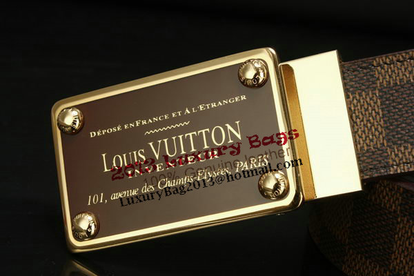 Louis Vuitton Damier Ebene Canvas Belt LV2066 Louis Vuitton Damier Ebene Canvas Belt LV2066