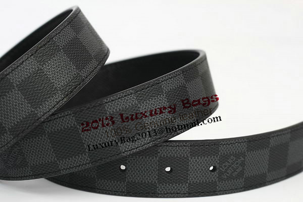 Louis Vuitton Damier Graphite Canvas Belt LV2065 Louis Vuitton Damier Graphite Canvas Belt LV2065