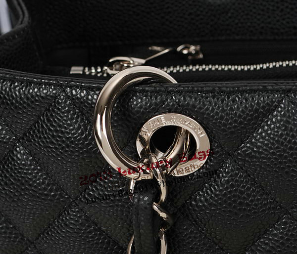 Chanel A50995 Black Original Leather Shoulder Bag Silver Chanel A50995 Black Original Leather Shoulder Bag Silver