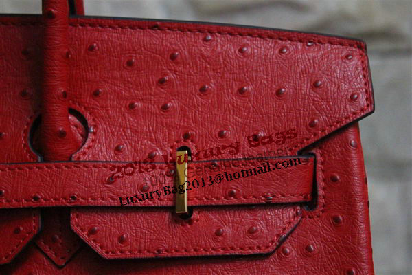 Hermes Birkin 35CM Tote Bag Red Ostrich Leather BK35 Gold Hermes Birkin 35CM Tote Bag Red Ostrich Leather BK35 Gold