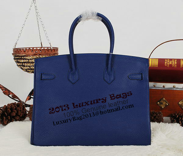 Hermes Birkin 35CM Tote Bag RoyalBlue Clemence Leather H35 Silver Hermes Birkin 35CM Tote Bag RoyalBlue Clemence Leather H35 Silver