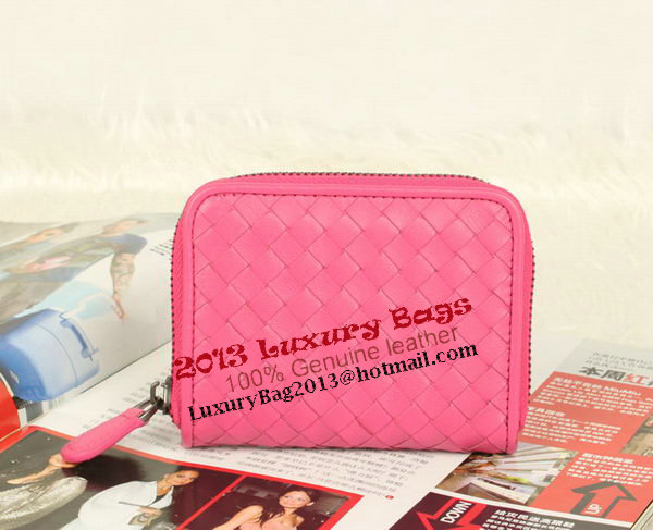 Bottega Veneta Intrecciato Nappa Mini Wallet 5818 Peach Bottega Veneta Intrecciato Nappa Mini Wallet 5818 Peach