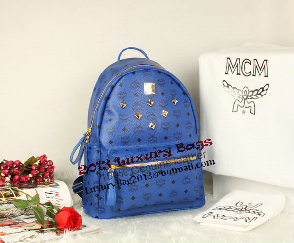 MCM Stark Backpack Jumbo in Calf Leather 8006 Blue MCM Stark Backpack Jumbo in Calf Leather 8006 Blue