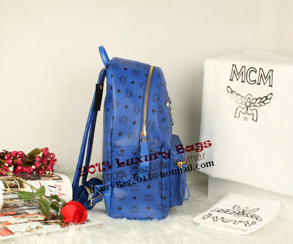 MCM Stark Backpack Jumbo in Calf Leather 8006 Blue MCM Stark Backpack Jumbo in Calf Leather 8006 Blue