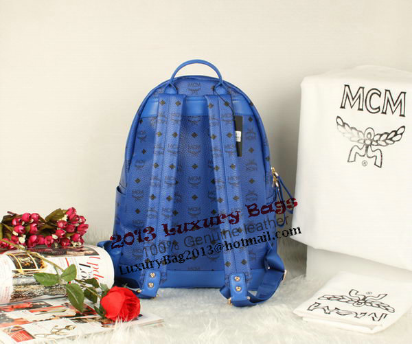 MCM Stark Backpack Jumbo in Calf Leather 8006 Blue MCM Stark Backpack Jumbo in Calf Leather 8006 Blue