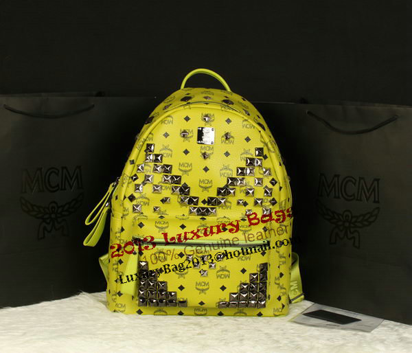 MCM Stark Backpack Jumbo in Calf Leather 8100 Lemon MCM Stark Backpack Jumbo in Calf Leather 8100 Lemon