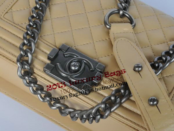 Boy Chanel Flap Shoulder Bag Sheepskin Leather A67086 Apricot