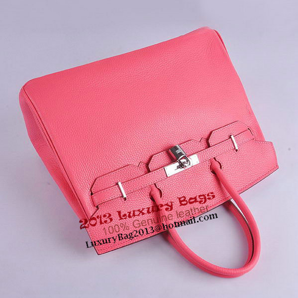 Hermes Birkin 35CM Tote Bag Pink Grainy Leather H6089 Silver Hermes Birkin 35CM Tote Bag Pink Grainy Leather H6089 Silver