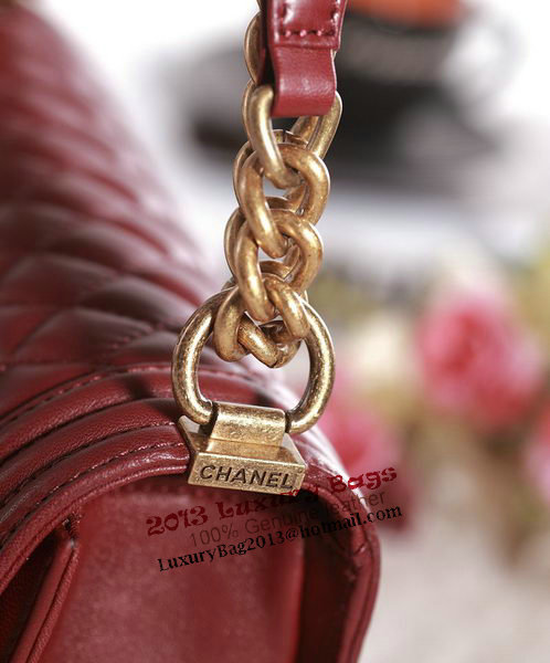 Chanel Boy Flap Shoulder Bag in Burgundy Lambskin Leather A67086 Gold Chanel Boy Flap Shoulder Bag in Burgundy Lambskin Leather A67086 Gold