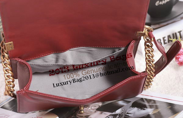 Chanel Boy Flap Shoulder Bag in Burgundy Lambskin Leather A67086 Gold Chanel Boy Flap Shoulder Bag in Burgundy Lambskin Leather A67086 Gold