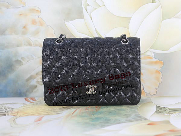 Chanel 2.55 Series Classic Flap Bag 1112 Black Cannage Pattern Original Leather Silver Chanel 2.55 Series Classic Flap Bag 1112 Black Cannage Pattern Original Leather Silver