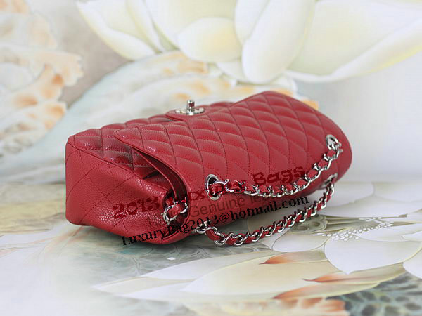 Chanel 2.55 Series Classic Flap Bag 1112 Red Cannage Pattern Original Leather Silver Chanel 2.55 Series Classic Flap Bag 1112 Red Cannage Pattern Original Leather Silver