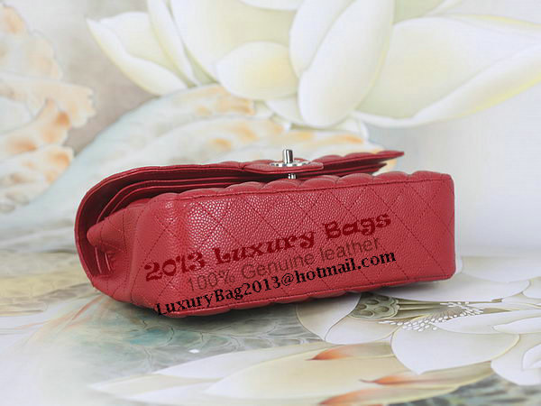 Chanel 2.55 Series Classic Flap Bag 1112 Red Cannage Pattern Original Leather Silver Chanel 2.55 Series Classic Flap Bag 1112 Red Cannage Pattern Original Leather Silver