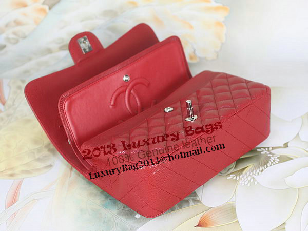 Chanel 2.55 Series Classic Flap Bag 1112 Red Cannage Pattern Original Leather Silver Chanel 2.55 Series Classic Flap Bag 1112 Red Cannage Pattern Original Leather Silver